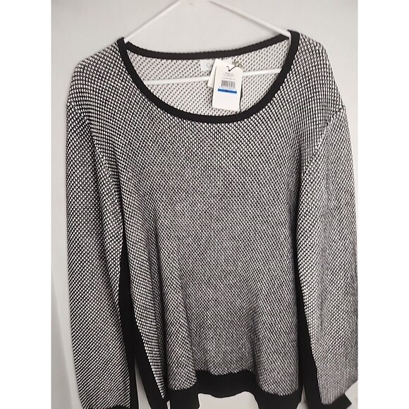 Calvin Klein Jeans White & Black Knit Sweater Women’s Size X Large - Picture 6 of 6